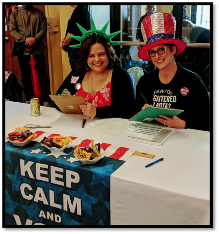 Central Washington volunteers registering voters in Wenatchee, WA.